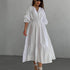 V neck Dress Office High Waist French Half Sleeve A line Dress Women Casual Dress Summer by Ragazza