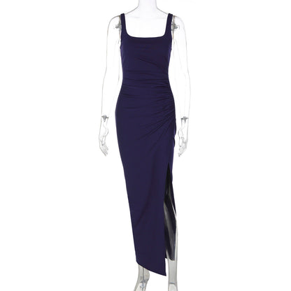Women Evening Dress Maxi Dress Summer Sexy Strap Backless High Slit Dress  DestGlow
