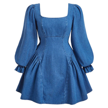 Women Clothing French Long Sleeve Waist Controlled Large Hem Slimming Dress by Ragazza