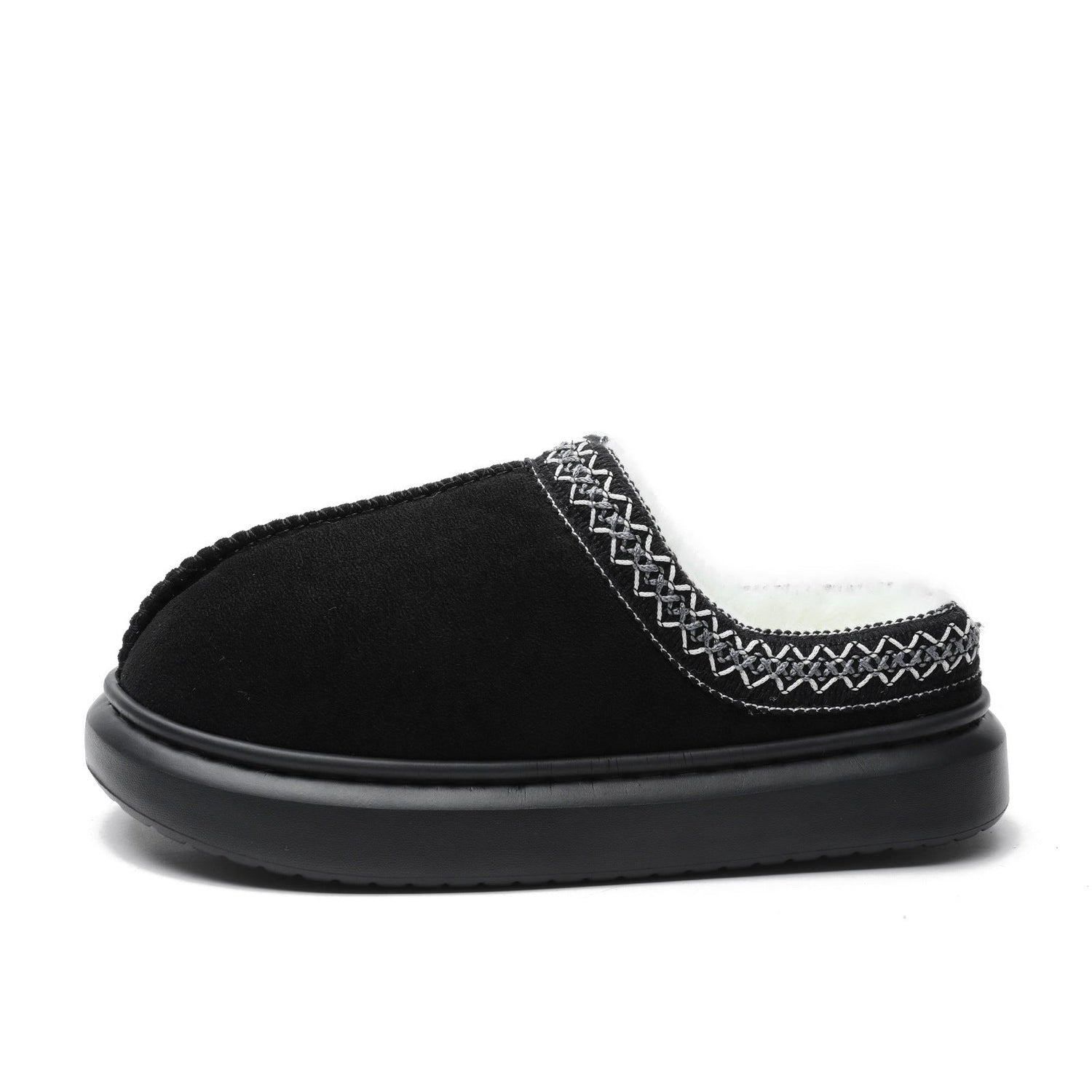 Baotou Fluffy Slippers Autumn Winter Ethnic Cotton Slippers Men Women Couple Warm Rubber Thick-Soled Cotton Slippers  DestGlow