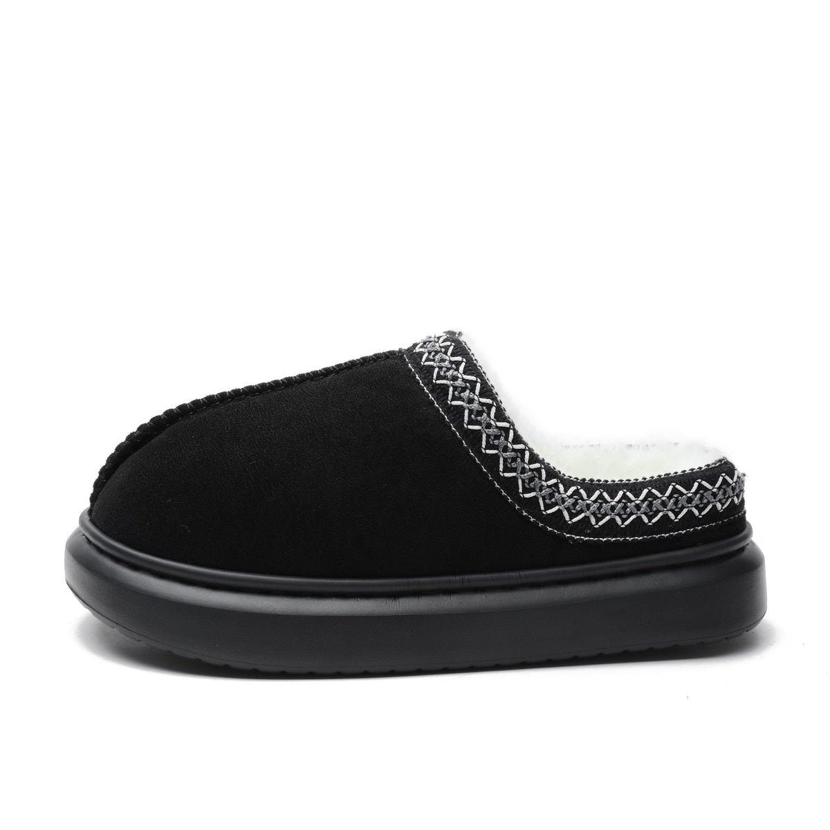 Baotou Fluffy Slippers Autumn Winter Ethnic Cotton Slippers Men Women Couple Warm Rubber Thick-Soled Cotton Slippers  DestGlow