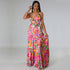 Women French Dress Long Printed by Ragazza