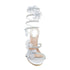 Black Gold 10cm Stiletto Heel Small round Head Rhinestone Floral High Heel Sandals Summer Heels  DestGlow