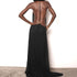 Women Spring Clothing V neck Halter Mesh Backless Sexy Solid Color Dress  DestGlow