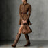 Elegant Graceful Solid Color Long Sleeve Pocket Waist Dress Slimming Without a belt by Ragazza