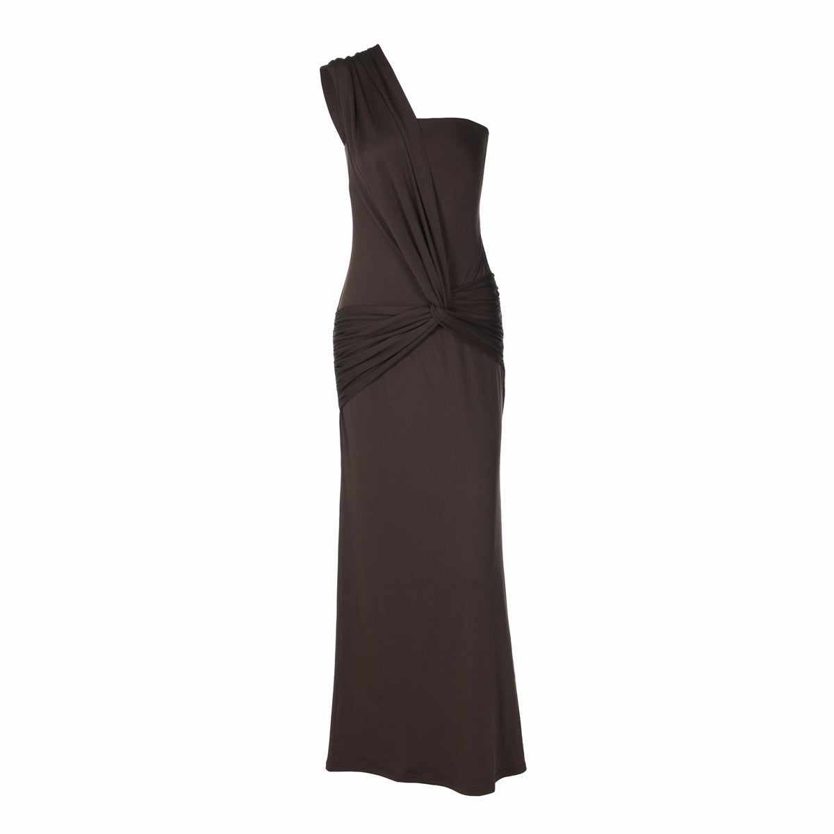 Women Clothing Winter Sexy Side Hollow Out Cutout Cross Strap One Shoulder Dress by Ragazza