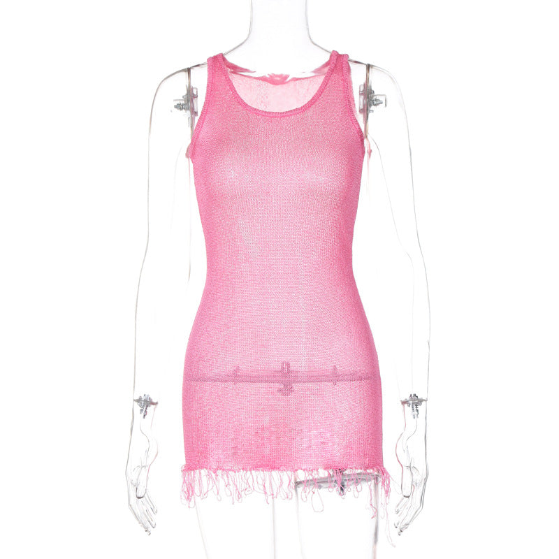 Women Clothing Summer Sexy round Neck Sleeveless Sheath Dress by Ragazza