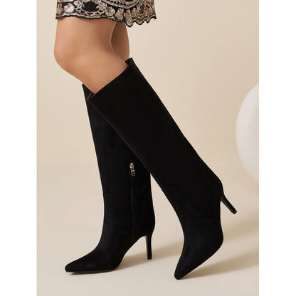 Straight Stiletto Snake Pattern Pointed Toe Side Zip Comfortable Outdoor Women Boots  DestGlow
