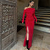Autumn Long Sleeved Dress Sexy One Shoulder Cold Shoulder Hip Dress Women Clothing by Ragazza