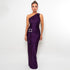Women Wear Maxi Dress Sexy One Shoulder Pleated Sheath Dress by Ragazza