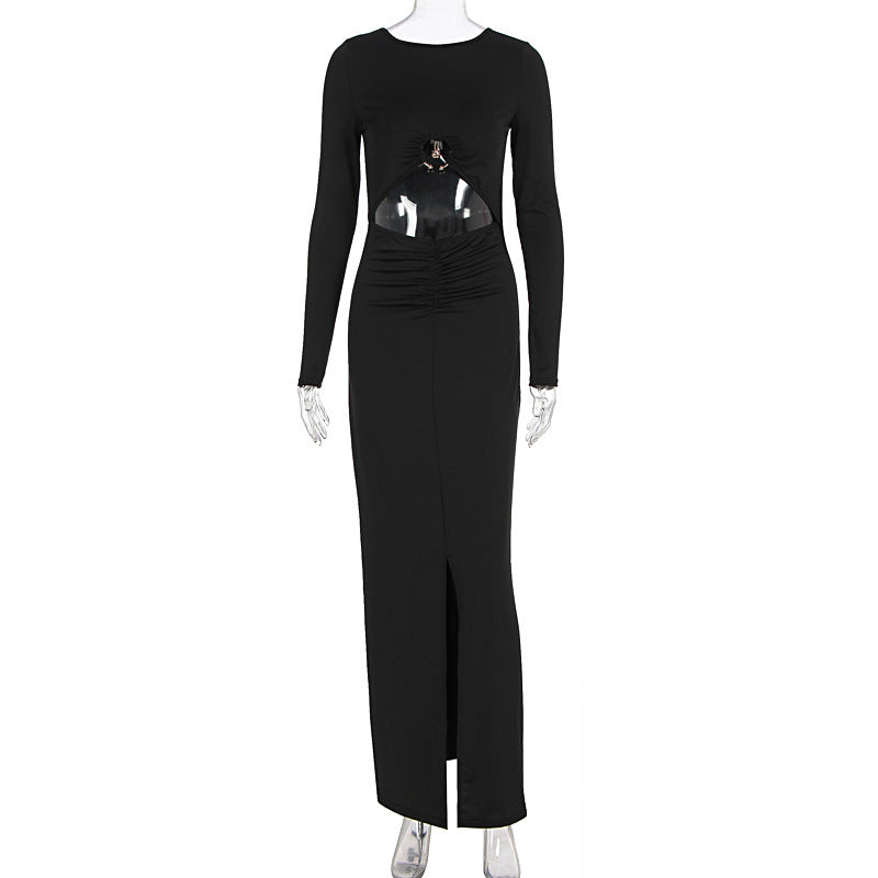Women Clothing Maxi Dress Hollowed out Long Sleeve Dress by Ragazza
