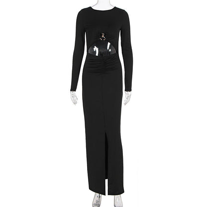 Women Clothing Maxi Dress Hollowed out Long Sleeve Dress by Ragazza
