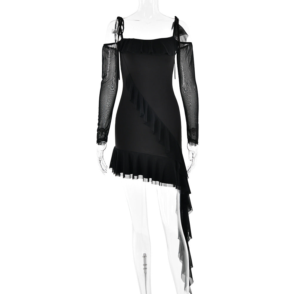 Autumn off Neck Strap Tube Top Dress Women Sexy Backless Sheath Fishtail Dress by Ragazza