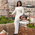 Women Dress Autumn off Shoulder Long Sleeve Pleated Dress by Ragazza