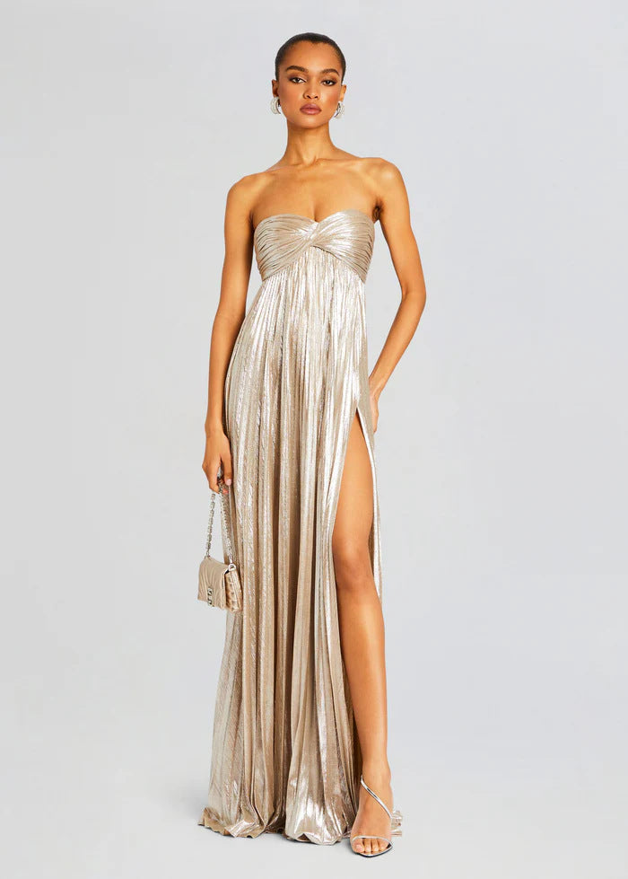 Summer Chest Wrapped Dress Stylish Texture Sexy Slit Women Evening Dresses by Ragazza
