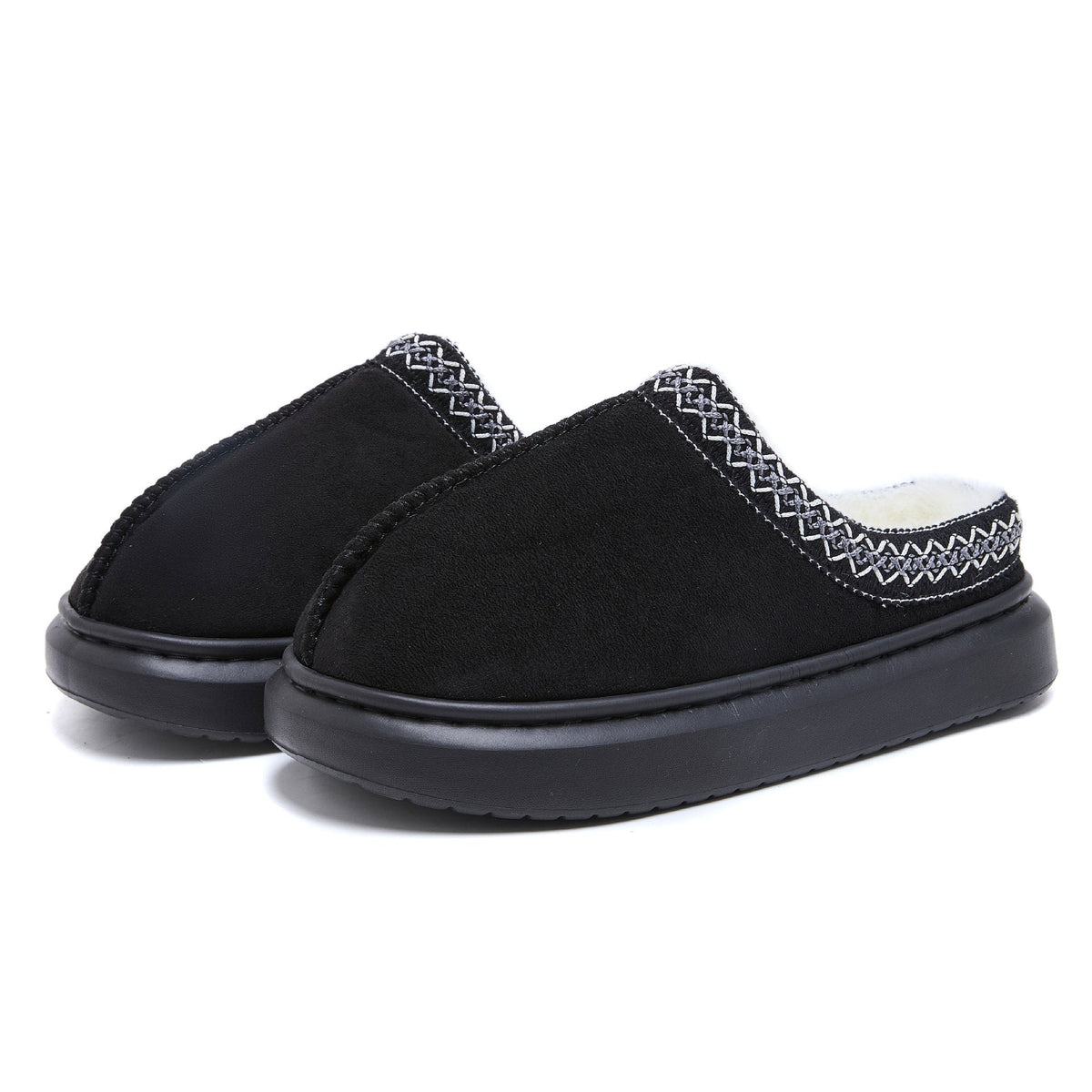 Baotou Fluffy Slippers Autumn Winter Ethnic Cotton Slippers Men Women Couple Warm Rubber Thick-Soled Cotton Slippers  DestGlow