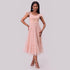 Women Clothing Flying Sleeves Pleating Layered Short Sleeve Large Swing Dress by Ragazza