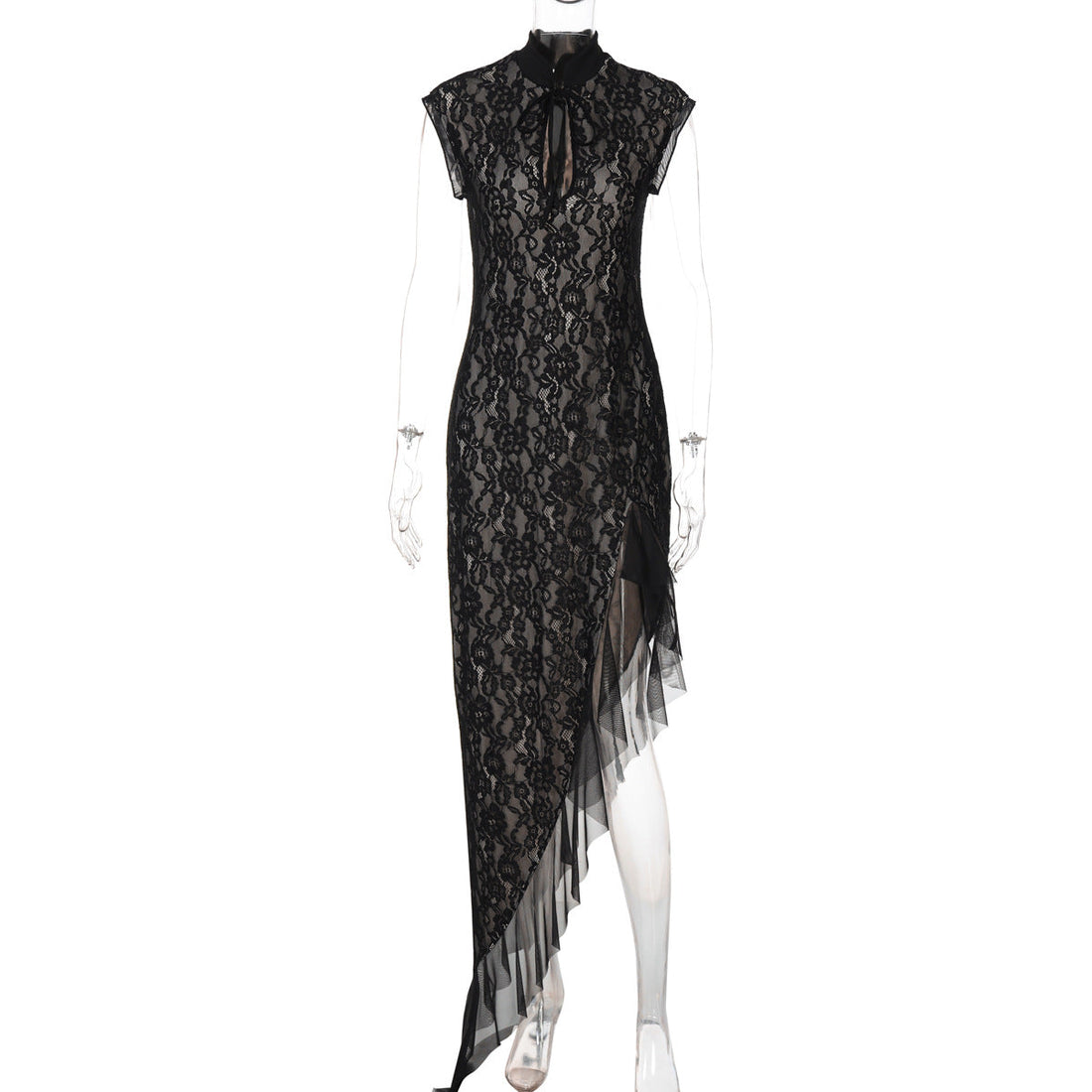 Women Wear Summer Sexy Mesh See through Lace Slim Sleeveless Dress by Ragazza