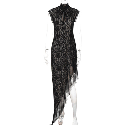 Women Wear Summer Sexy Mesh See through Lace Slim Sleeveless Dress by Ragazza