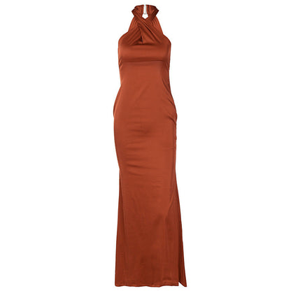 Sexy Solid Color Slim Sleeveless Backless Dress Women by Ragazza