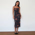 Spring Maxi Dress Socialite Elegant Sexy Slim Straps Tulle Printed Dress  DestGlow