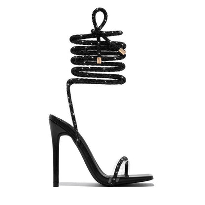 Summer Casual Comfortable Lace-up Roman Pointed Stiletto Heel Women High Heel Sandals  DestGlow