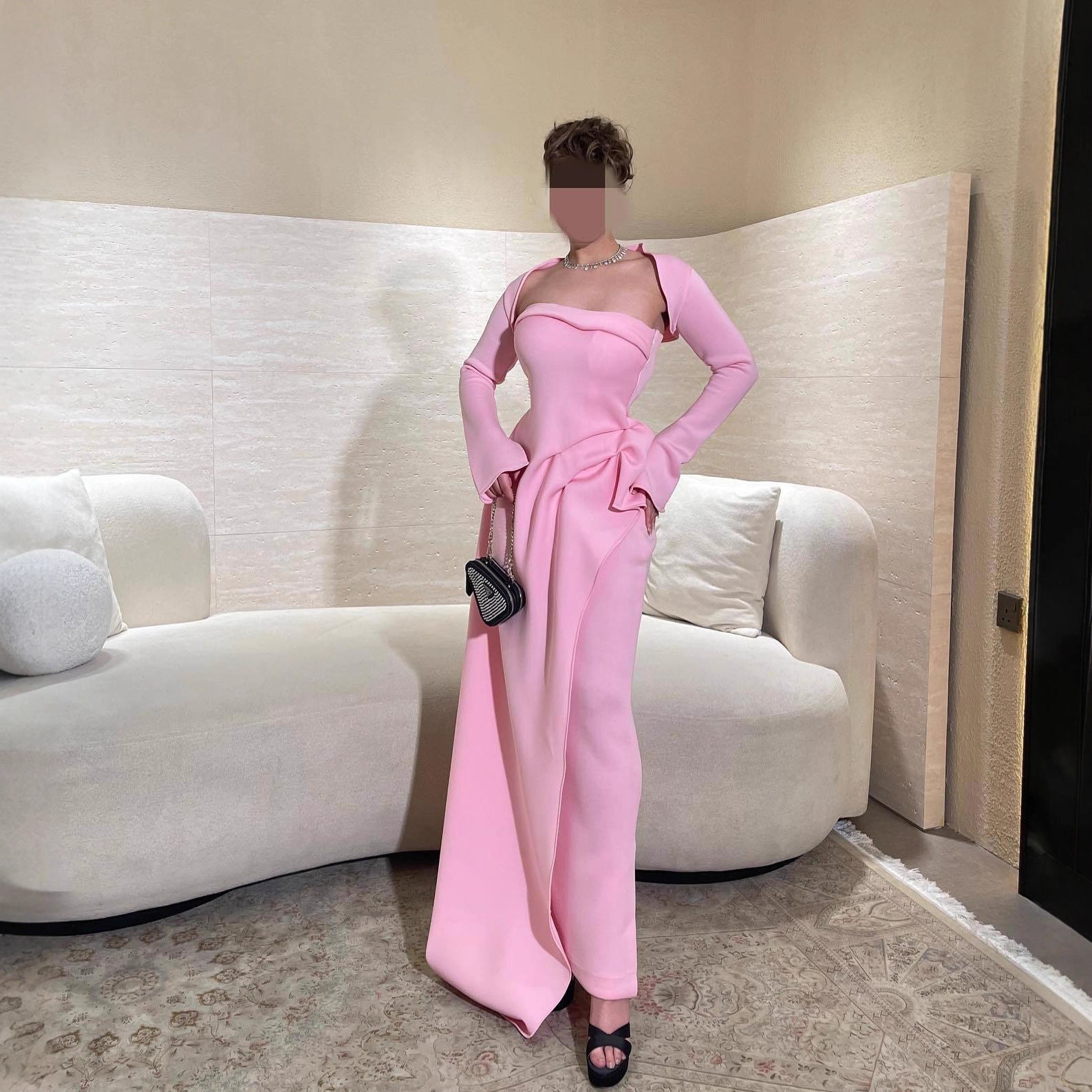 Summer Elegant Sexy Shawl Tube Top Slit Ball Dress Two Piece Set  DestGlow