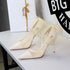 Sexy Hollow Out Cutout out Lace Mesh Bow Pointed Toe Stiletto Heel Advanced Women Shoes  DestGlow