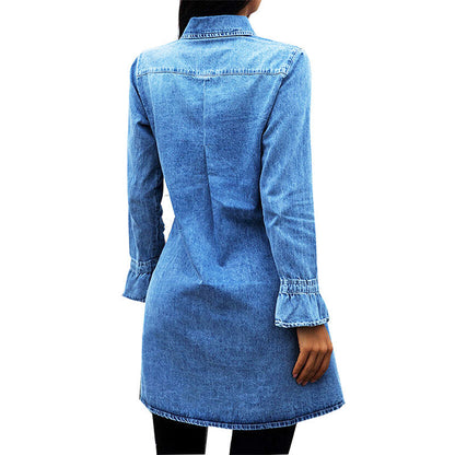 Jacket Women Autumn Winter New Slim Denim Dress Fashion Europe Denim Women Dress Sexy by Ragazza