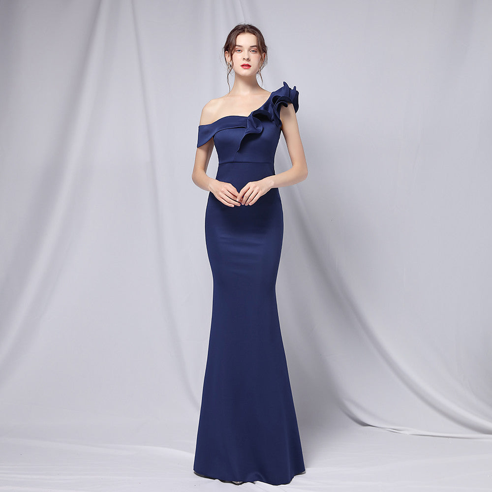 off-Shoulder Banquet Evening Dress Maxi Party Long Elegant Slim Sexy Fishtail Dress Formal Gown by Ragazza