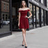 Christmas Dress Sexy Evening Dress Thin Glittering Bow off Shoulder Pleated Dress by Ragazza