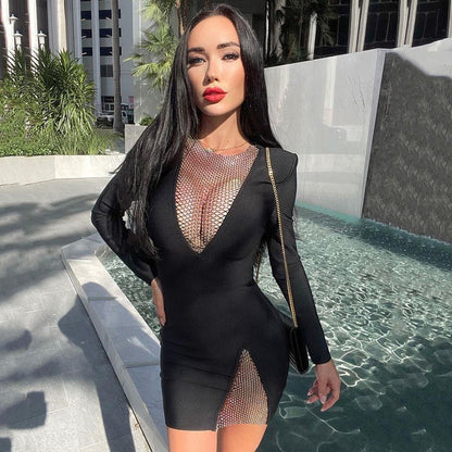 Dress Women Spring Autumn High Grade Small Fashionable Sexy Tight Hip Sexy Night Show Long Sleeve by Ragazza