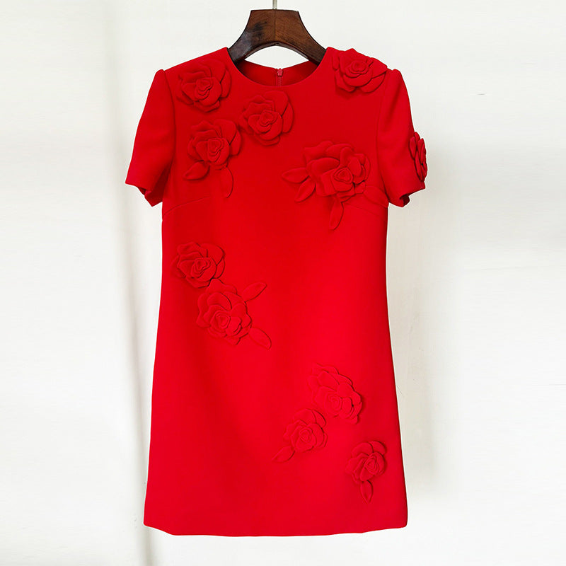 Star Heavy Industry Three Dimensional Floral Short Sleeve Dress Small Dress by Ragazza