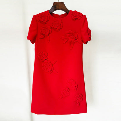 Star Heavy Industry Three Dimensional Floral Short Sleeve Dress Small Dress by Ragazza