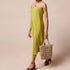 Solid Color Pleated Tube Top Backless Maxi Dress Summer Casual Loose Dress Women by Ragazza