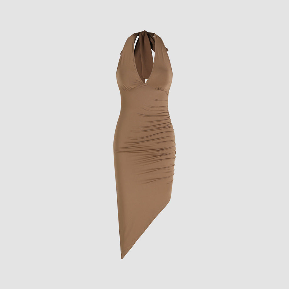Sexy Pure V Neck Design Dress Slim Fit Party Dress Women by Ragazza