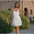 Tassel Sequ Multi Color Birthday Party Sexy V neck Strap Feather Stitching Gown Dress by Ragazza