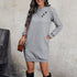 Autumn Women Clothing Long Sleeve Solid Color Hoodie Dress by Ragazza
