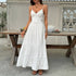 Simple Vacation White Lace Sling Cake Large Swing Dress by Ragazza