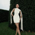 Elegant Shawl Short Dress Spring Fashionable Elegant Waist Slimming Two Piece Sleeveless by Ragazza