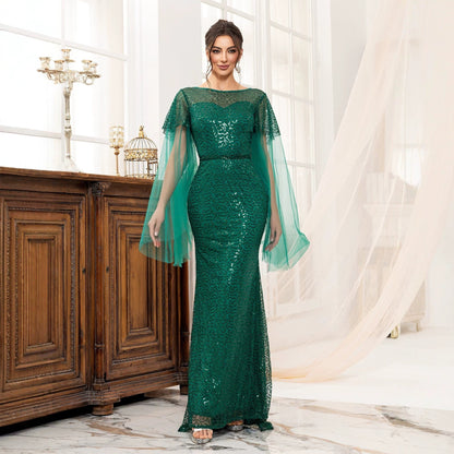 Cocktail Elegant Long Sleeveless Sequined Atmosphere Queen Fishtail Evening Dress  DestGlow