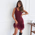 Spring Summer Elastic Stitching Dress Casual Holiday Party Lace Dress by Ragazza