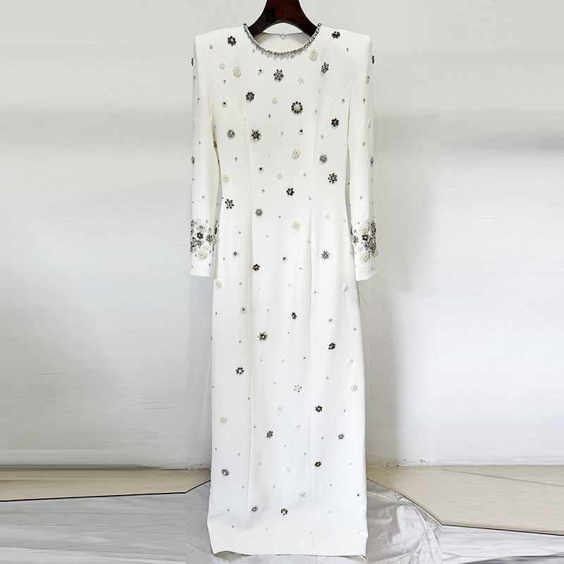 Star Heavy Industry Beads Diamond Slim Maxi Dress Formal Dress