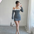 Lace Dress Stitching Hand Crocheting off Shoulder Dress Oversleeves Separated Type Knitted Dress Women Clothing Woolen Dress by Ragazza