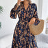 Women Clothing Spring Summer Casual Floral Flared Sleeve Waist A line Dress by Ragazza