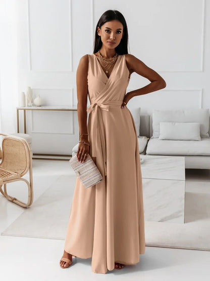 Women Clothing Tied V Neck Evening Party Maxi Dress Women by Ragazza