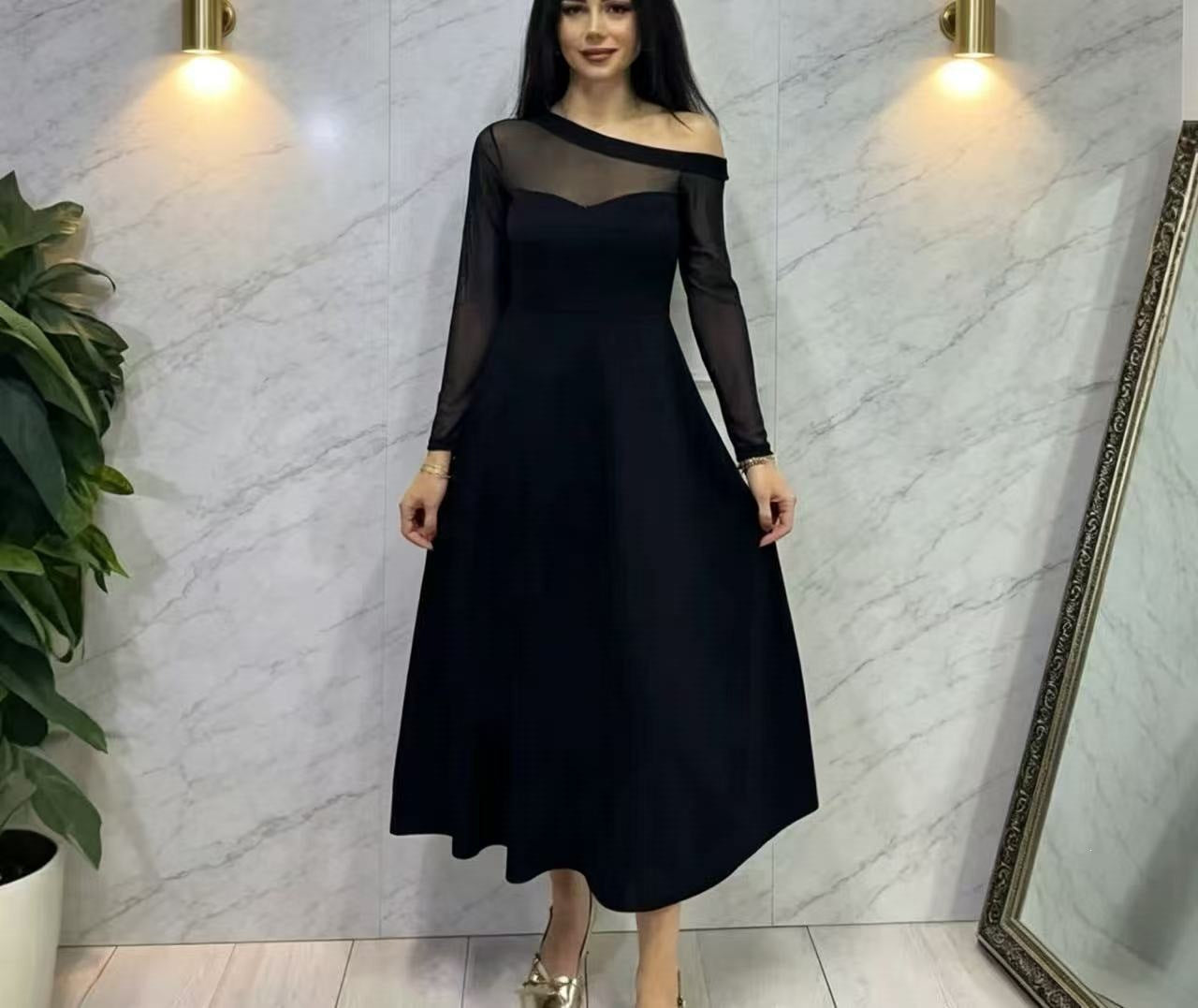 Supply Summer French Mesh Stitching Dress  DestGlow