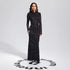 Arrival Black Dress Sexy Strap Rhinestone Tight Long Sleeve Dress by Ragazza