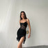 Sexy Strap Lace Stitching Hollow Out Cutout Slim Irregular Asymmetric Dress Short Dress by Ragazza