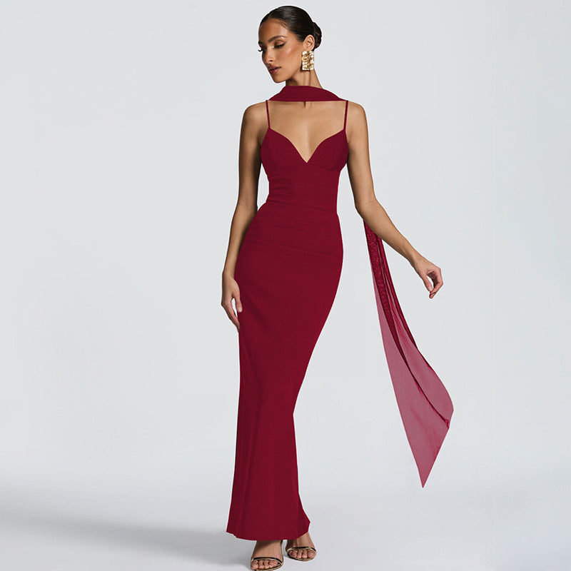 Strap Dress Ribbon Elegant Sexy Slim Dress by Ragazza